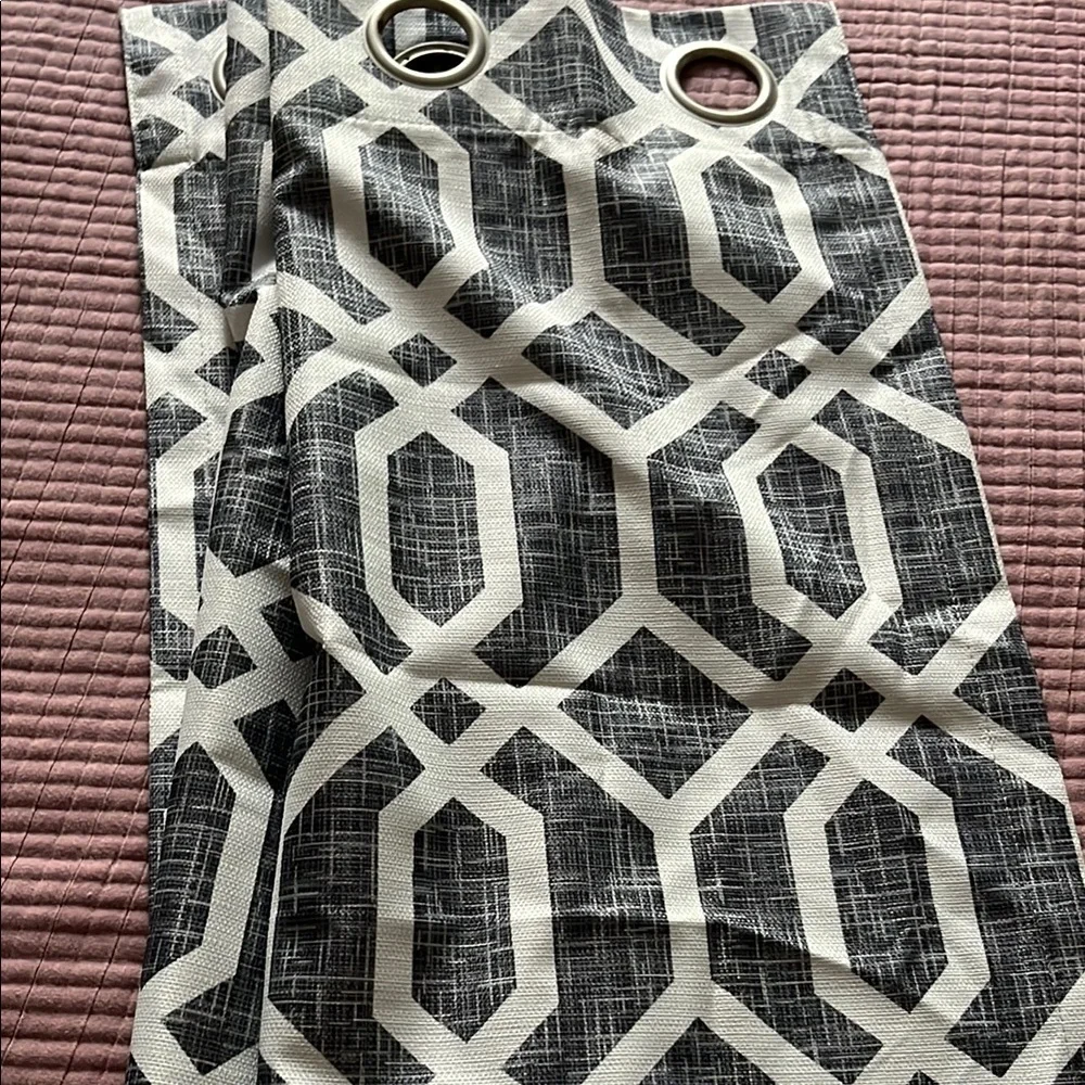 Gray and White Geometric Curtains